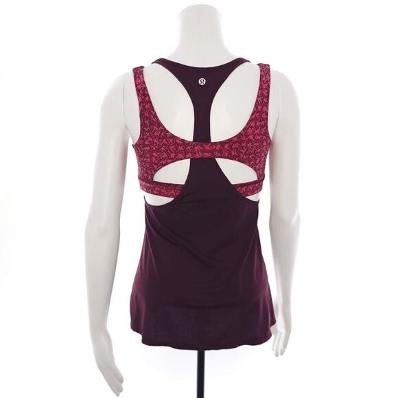 Lululemon Burgundy Built In Bra Athletic Womens Size 6 Tank Top - Picture 6 of 11